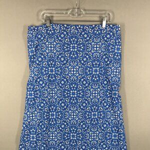 Coolibar Skirt Women's XL Blue Floral Pull On Maxi Waist UPF 50+ Pockets Beach